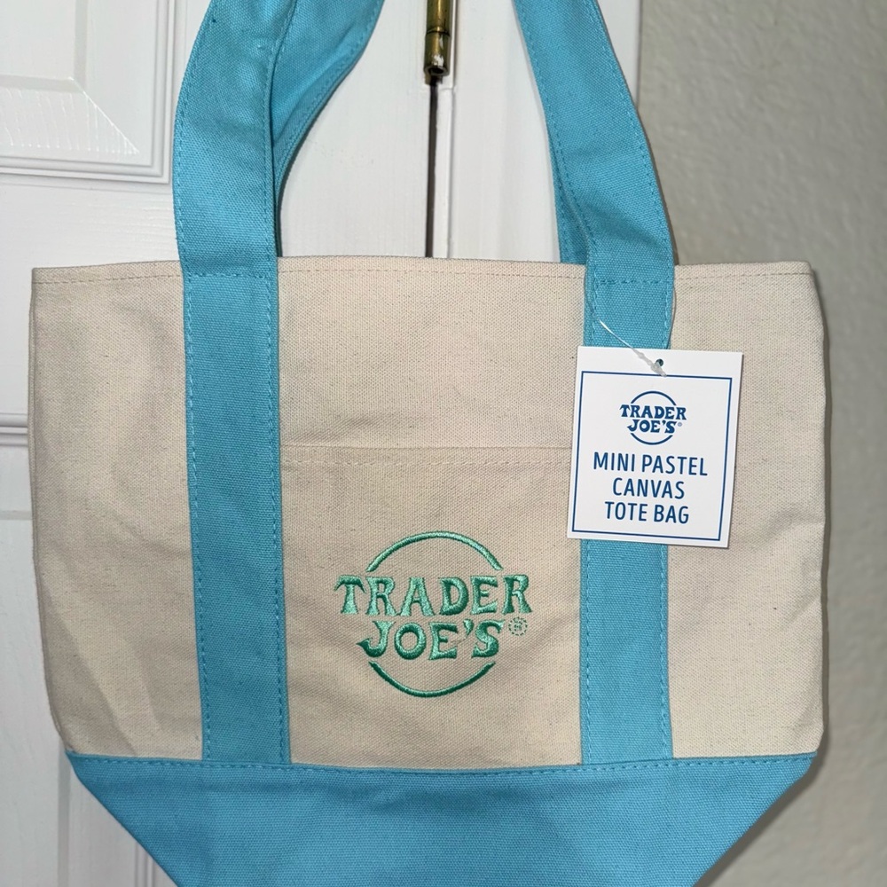 Trader Joe's Mini Pastel Canvas Tote Bag